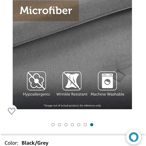 Queen/full 3pcs comforter set in black/grey - Picture 7 of 8